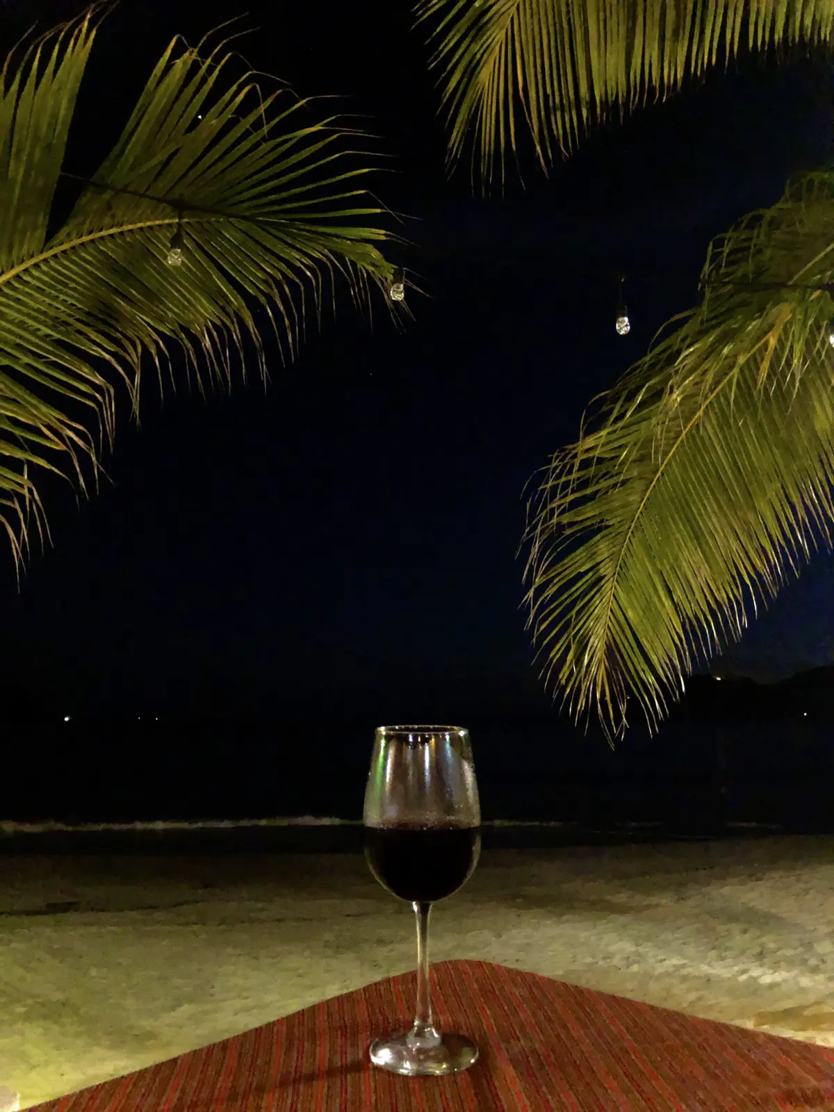 Wine at the beach - click to enlarge Ixtapa view